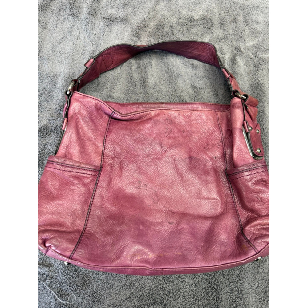 Women's B. Makowsky Purple Leather Shoulder Bag One Size - Picture 2 of 8